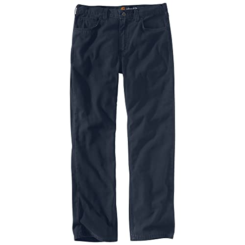 Carhartt Herren Rugged Flex Relaxed Fit Canvas 5-Pocket Arbeitshose, Marineblau, 30W / 30L von Carhartt