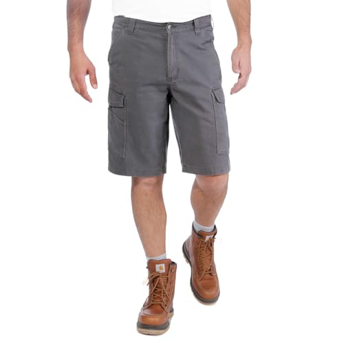 Carhartt Herren Rugged Flex® Relaxed Fit Cargo-Arbeitsshorts aus Canvas, Shadow, W28 von Carhartt