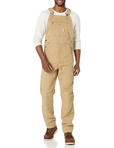 Carhartt Herren Rugged Flex Relaxed Fit Canvas Lätzchen Overalls, Dark Khaki 1, 42 US, dunkles kaki von Carhartt