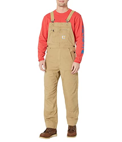 Carhartt Herren Rugged Flex Relaxed Fit Canvas Overall Lätzchen und Latzhose, Dunkles Khaki, 32W / 32L von Carhartt