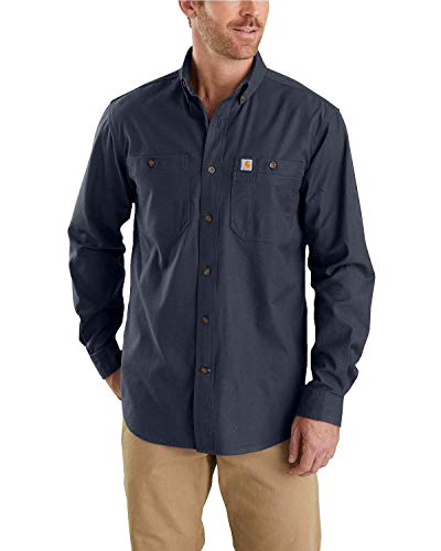 Carhartt Herren Rugged Flex Relaxed Fit Midweight Canvas met lange mouwen Shirt, Navy, L EU von Carhartt
