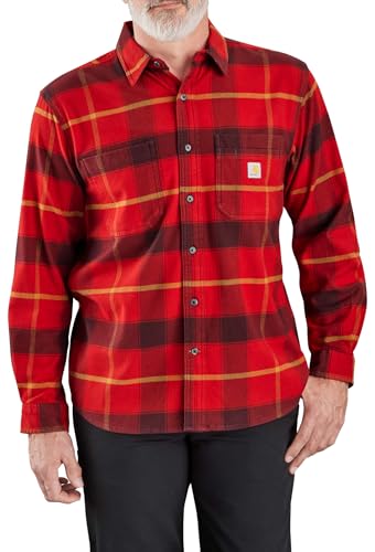 Carhartt Herren Rugged Flex Relaxed Fit Midweight Flannel Langarm Plaid Shirt, Crabapple, L von Carhartt
