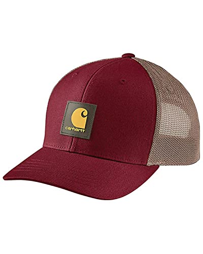 Carhartt Herren Rugged Flex Twill Mesh-Back Logo Patch Cap, Carhartt Burgund, Einheitsgröße von Carhartt