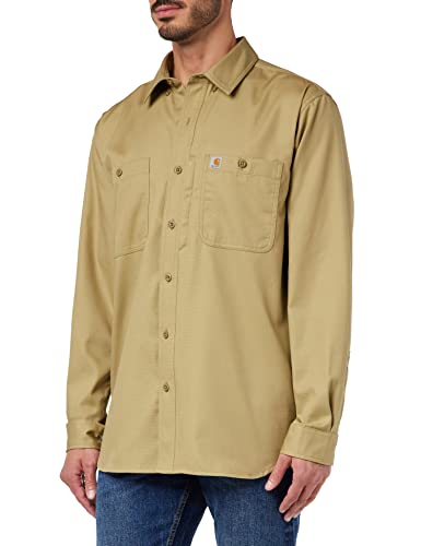 Carhartt, Herren, Rugged Professional™-Serie Lockeres, langärmliges Canvas-Arbeitshemd, Dunkles Khaki, XXL von Carhartt