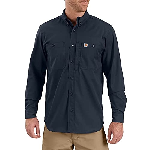 Carhartt, Herren, Rugged Professional™-Serie Lockeres, langärmliges Canvas-Arbeitshemd, Marineblau, L von Carhartt