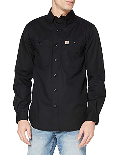 Carhartt, Herren, Rugged Professional™-Serie Lockeres, langärmliges Canvas-Arbeitshemd, Schwarz, XXL von Carhartt