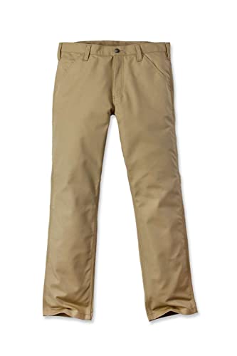 Carhartt, Herren, Rugged Professional™-Serie Rugged Flex® Lockere Canvas-Arbeitshose, Dunkles Khaki, W33/L32 von Carhartt