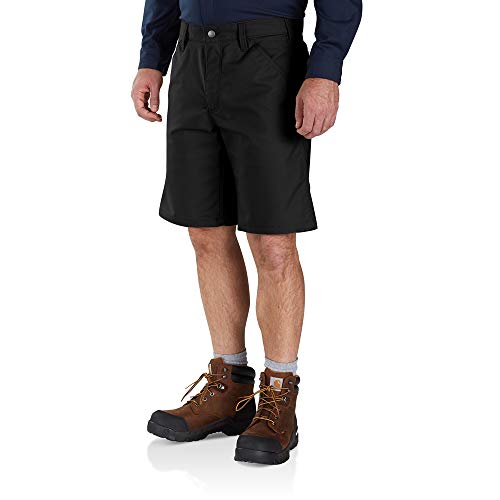 Carhartt Herren Rugged Professional™-Serie Rugged Flex® Relaxed Fit Canvas-Arbeitsshorts, Schwarz, W31 von Carhartt