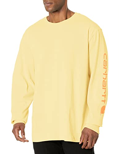 Carhartt Herren Signature Logo Langarm T-Shirt K231, Blasssonne, XX-Large Hoch von Carhartt