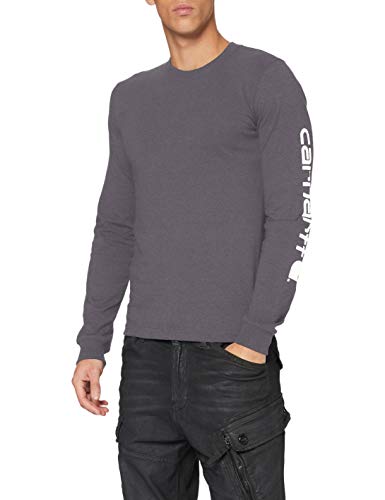 Carhartt Herren Signature Logo Long-Sleeve T-Shirt, Charcoal, S von Carhartt