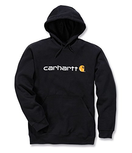 Carhartt Herren-Sweatshirt, Arbeitskleidung, mittelschwer, langärmelig, Schwarz, mit Logo von Carhartt