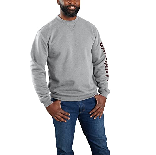 Carhartt Herren Sweatshirt Crewneck Graphic Logo, Farbe: Heather Grey, Größe: S von Carhartt