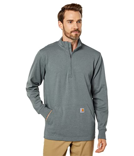 Carhartt Herren Sweatshirt Relaxed Fit Heavyweight Long-Sleeve 1/2-Zip Thermal Shirt, Farbe:elm Heather, Größe:M von Carhartt