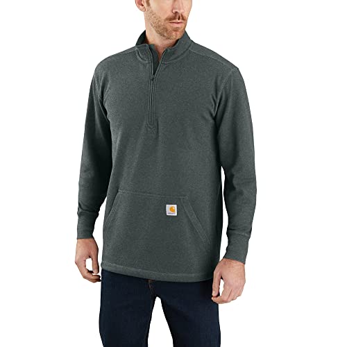 Carhartt Herren Sweatshirt Relaxed Fit Heavyweight Long-Sleeve 1/2-Zip Thermal Shirt, Farbe:elm Heather, Größe:S von Carhartt