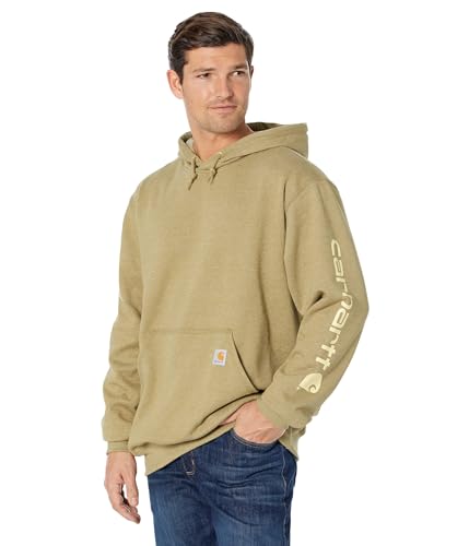 Carhartt Herren Loose Fit Midweight Logo Sleeve Graphic Sweatshirt, True Olive Heather, L von Carhartt