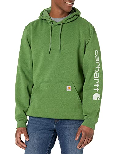 Carhartt Herren Sweatshirt mit lockerer Passform, mittelschweres Logo-Ärmel, Arborvitae Heather, Small von Carhartt