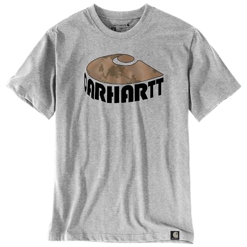 Carhartt Herren T-Shirt Camo C Graphic, Farbe:Heather Grey, Größe:2XL von Carhartt