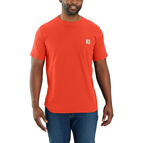 Carhartt Herren T-Shirt Force Flex Pocket, Cherry Tomato, Größe: S von Carhartt