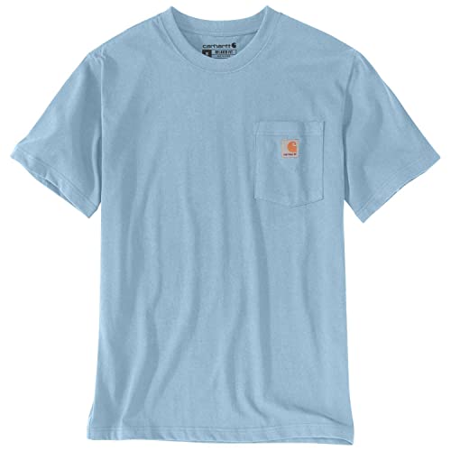 Carhartt Herren Relaxed Fit Heavyweight Short-Sleeve Pocket T-Shirt, Farbe: Moonstone, Größe: L von Carhartt