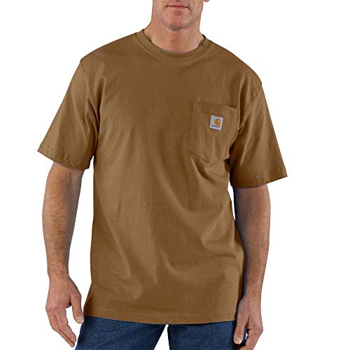 Carhartt Herren-T-Shirt mit lockerer Passform, schwer, kurzärmelig, Tasche, braun, XX-Large Hoch von Carhartt