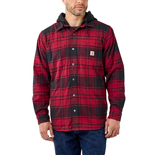 Carhartt Herren Übergangsjacke Flannel Fleece Lined Hooded, Farbe:Oxblood, Größe: XXL von Carhartt