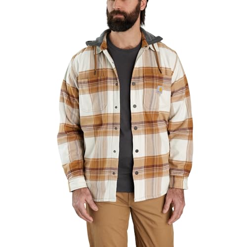 Carhartt Herren Übergangsjacke Flannel Sherpa-Lined Hooded, Farbe:carhartt Brown, Größe:L von Carhartt