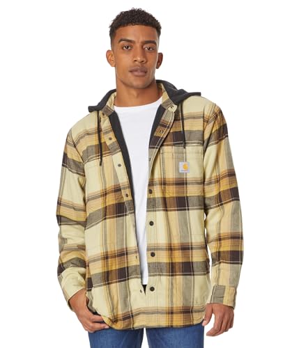 Carhartt Herren Übergangsjacke Flannel Sherpa-Lined Hooded, Farbe:dark brown, Größe:M von Carhartt