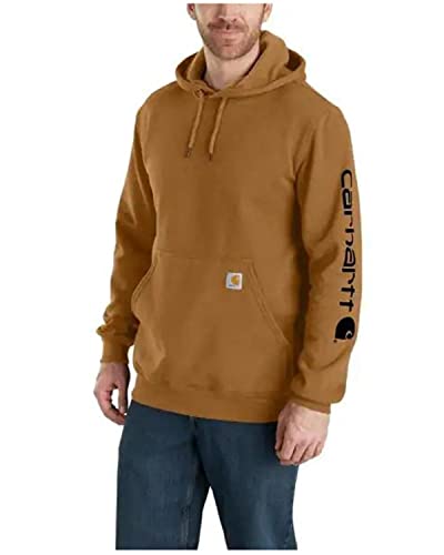 Carhartt Herren Sleeve Logo Hooded Sweatshirt Kapuzenpullover, Brown, XL von Carhartt