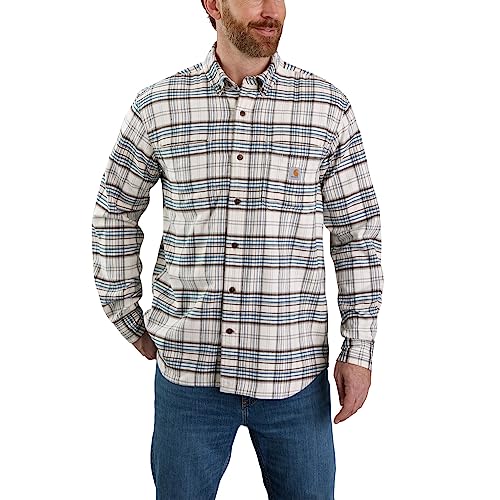 Carhartt Herren Workwear Relaxed Fit Midweight Flannel L/S Plaid Shirt, Malt, M von Carhartt