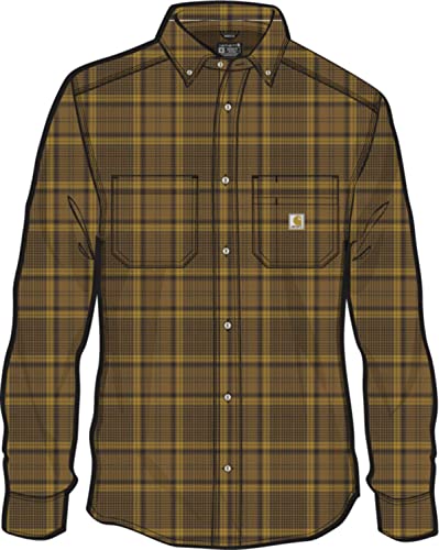 Carhartt Herren Workwear Relaxed Fit Midweight Flannel L/S Plaid Shirt, Oak Brown, M von Carhartt