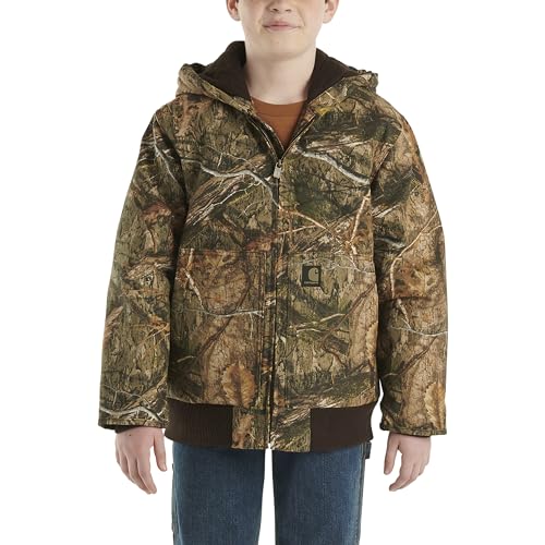 Carhartt Jungen Flanellfutter Kapuze Canvas Isolierte Jacke Reißverschluss Mossy Oak Country Camo von Carhartt