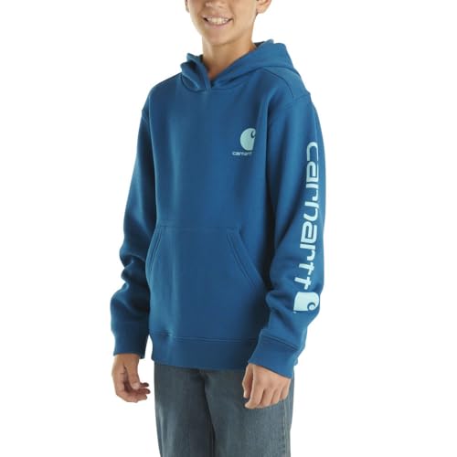 Carhartt Jungen Hoodie Fleece Pullover Sweatshirt, Deep Lagoon, 7 Carhartt Jungen Hoodie Fleece Pullover Sweatshirt, Deep Lagoon, 7 von Carhartt
