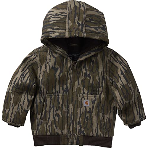 Carhartt Jungen Insulated Hooded Active Jac Isolierte Kapuzenjacke aus Canvas, Mossy Oak Bottomland, 4T von Carhartt