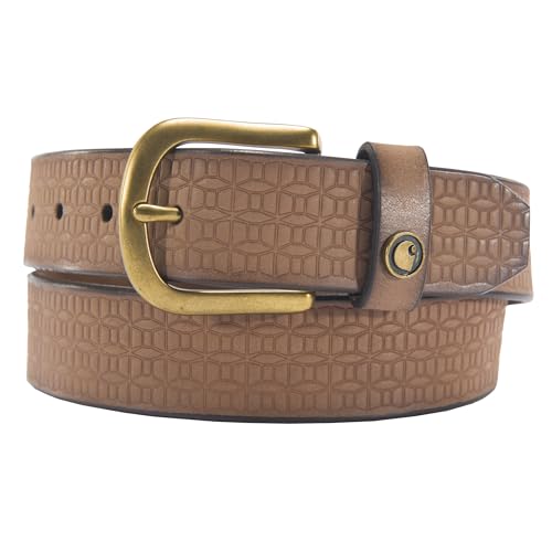 Carhartt Lässiger robuster Damengürtel, erhältlich in verschiedenen Stilen, Farben und Größen, Sattelleder Korbgeflecht (Braun), L von Carhartt