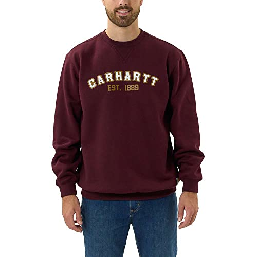 Carhartt Loose Fit Midweight Crewneck Block Logo Graphic Sweatshirt,Port,L von Carhartt