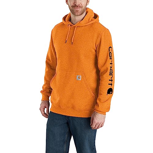 Carhartt Herren Sleeve Logo Hooded Sweatshirt Kapuzenpullover, Marmalade Heather, XL von Carhartt