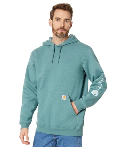 Carhartt, Herren, Weites, mittelschweres Sweatshirt mit Logo-Grafik auf dem Ärmel, Sea Pine Heather, M von Carhartt