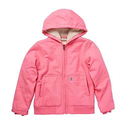 Carhartt Mädchen Active Jac Jacke mit Reißverschluss und Kapuze, isoliert, Pink/Limonade, 4 von Carhartt