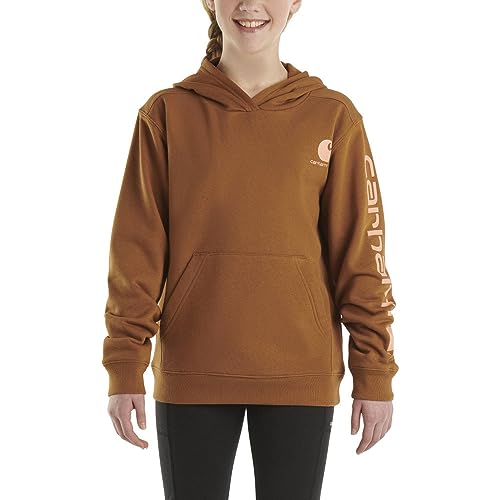 Carhartt Mädchen Hoodie Fleece Pullover Sweatshirt, Braun, 5 von Carhartt