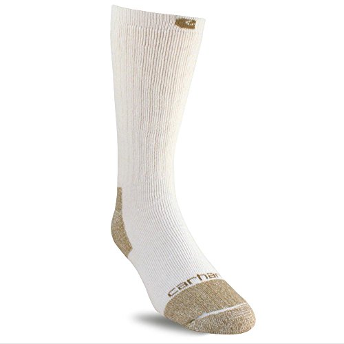Carhartt Men's 2 Pack Full Cushion Steel-Toe Cotton Work Boot Socks, White, Shoe Size: 6-12 / Large von Carhartt
