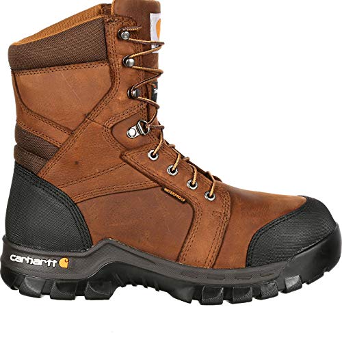 Carhartt Men's 8" Rugged Flex Insulated Waterproof Breathable Safety Toe Leather Work Boot CMF8389, Brown, 12 M US von Carhartt