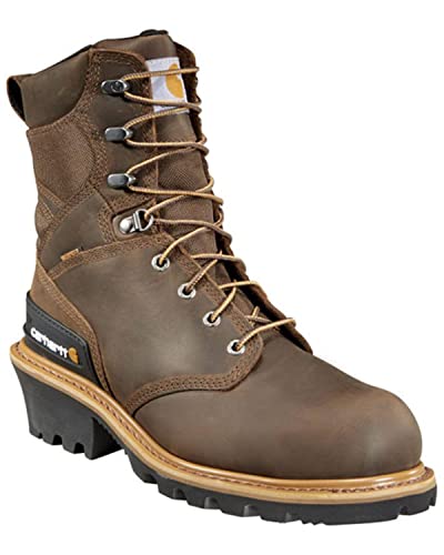 Carhartt Men's 8" Waterproof Composite Toe Leather Logger Boot CML8369, Crazy Horse Brown Oil Tanned M US von Carhartt