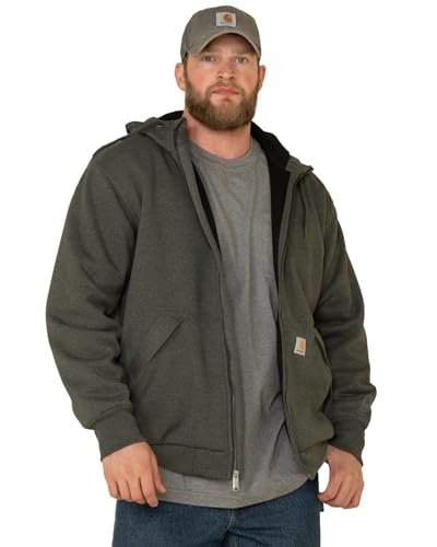 Carhartt Men's Big & Tall Rain Defender Loose Fit Midweight Thermal-Lined Full-Zip Sweatshirt, Carbon Heather, 3X-Large von Carhartt