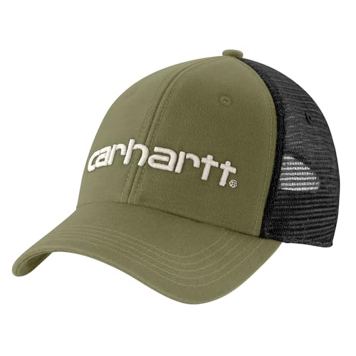 Carhartt Men's Canvas Mesh-Back Logo Graphic Cap Baseballkappe, Dill, OS von Carhartt