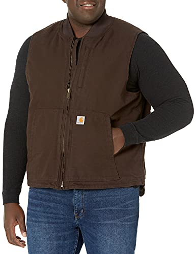 Carhartt Men's Dark Washed Duck Insulated Rib-Collar Work Vest Brown X-Large von Carhartt