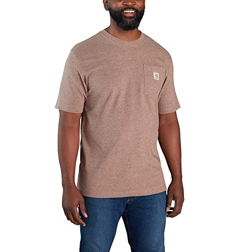 Carhartt Men's Loose Fit Heavyweight Short-Sleeve Pocket T-Shirt, Ash Violet Heather NEP, Large von Carhartt