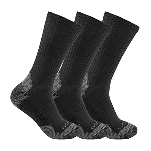 Carhartt Men's Midweight Cotton Blend Crew Sock 3 Pairs, Black, X-Large von Carhartt