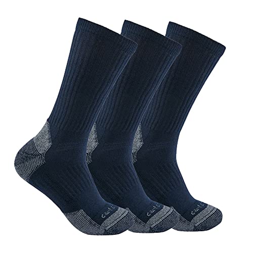 Carhartt Men's Midweight Cotton Blend Crew Sock 3 Pairs, Navy, XL von Carhartt