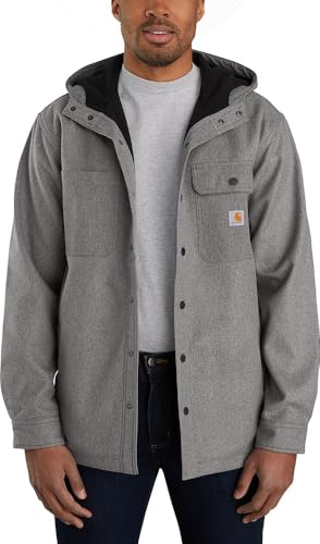 Carhartt Men's Rain Defender® Relaxed Fit Heavyweight Hooded Shirt Jac, OILED WALNUT HEATHER, M von Carhartt