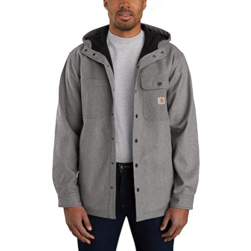 Carhartt Men's Rain Defender Relaxed Fit Heavyweight Hooded Shirt Jac, Oiled Walnut Heather, M von Carhartt